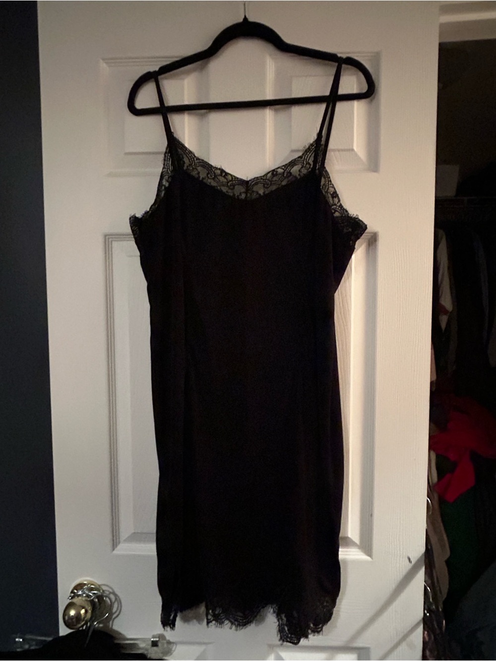 H&M Black Lace Trim Slip Dress - Women Intimates